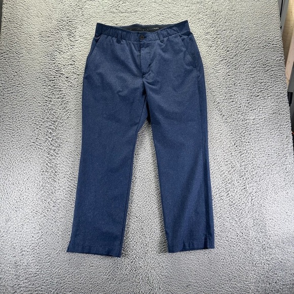 Under Armour Chino Pants Mens 34x30 Blue Nylon Spandex Golf Perforated Waistband - Picture 1 of 9